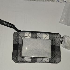 Vera Bradley Black and White Checkered Key & Card Holder